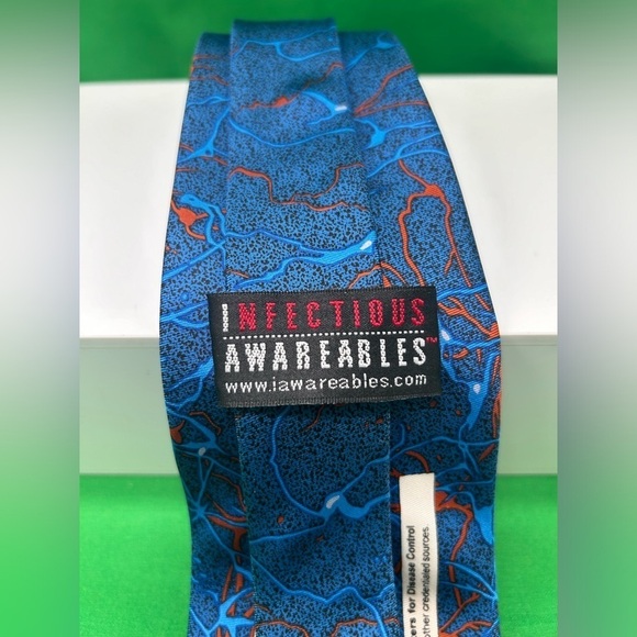 Neurons Blue Extra Long Tie - Picture 5 of 8